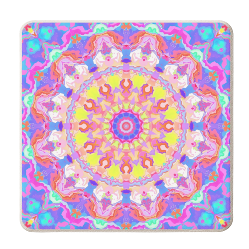 Vivid Mandala - personalised beer coaster by Kaleiope Studio
