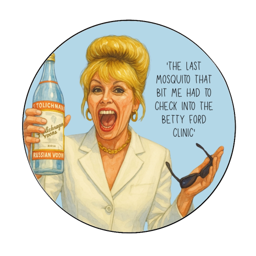 Vodka Patsy - Circle Sticker by Ms Doodle