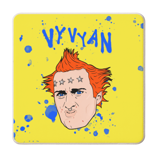 Vyvyan - personalised beer coaster by Bite Your Granny