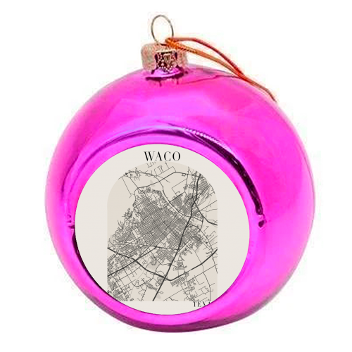 Waco Texas Boho Arch Full Beige Color Street Map - colourful christmas bauble by Toni Scott