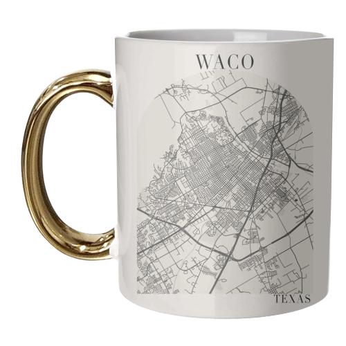Waco Texas Boho Arch Full Beige Color Street Map - unique mug by Toni Scott