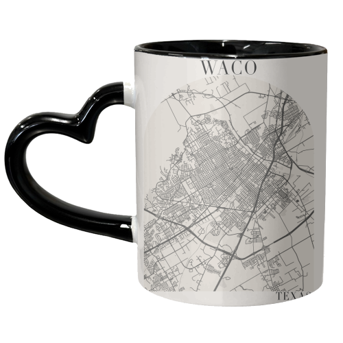 Waco Texas Boho Arch Full Beige Color Street Map - unique mug by Toni Scott