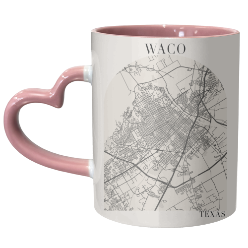 Waco Texas Boho Arch Full Beige Color Street Map - unique mug by Toni Scott