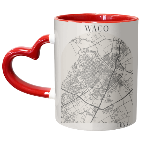 Waco Texas Boho Arch Full Beige Color Street Map - unique mug by Toni Scott