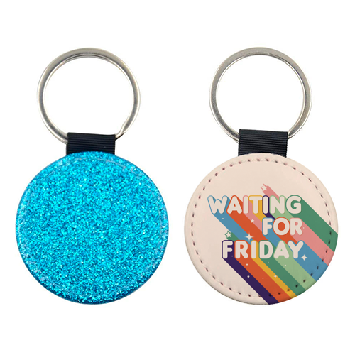 Waiting For Friday Retro Art - keyring by Ania Wieclaw