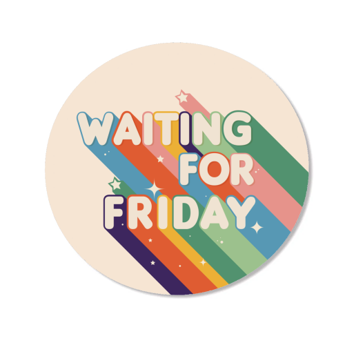 Waiting For Friday Retro Art - Magnet by Ania Wieclaw