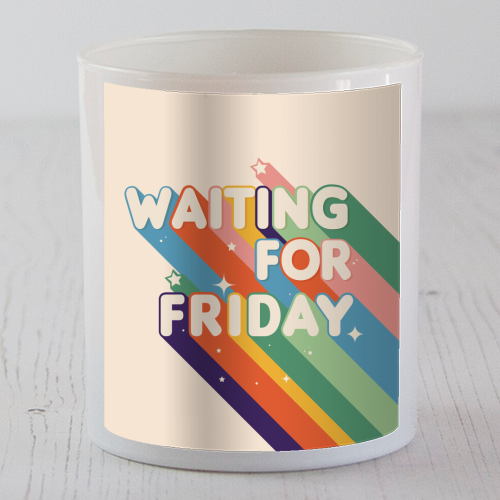 Waiting For Friday Retro Art - scented candle by Ania Wieclaw