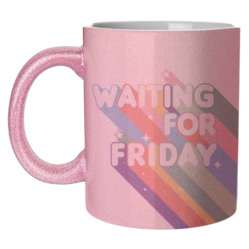 Waiting For Friday Retro Art - unique mug by Ania Wieclaw