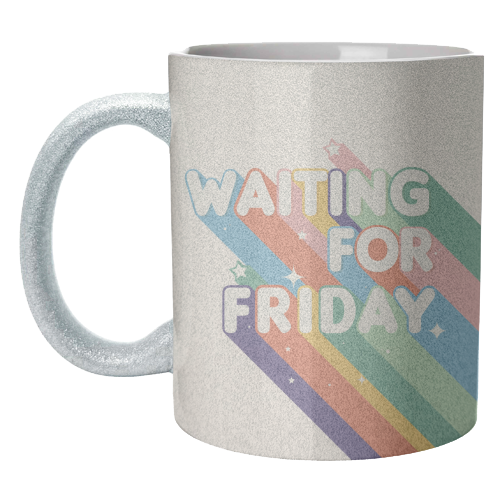 Waiting For Friday Retro Art - unique mug by Ania Wieclaw