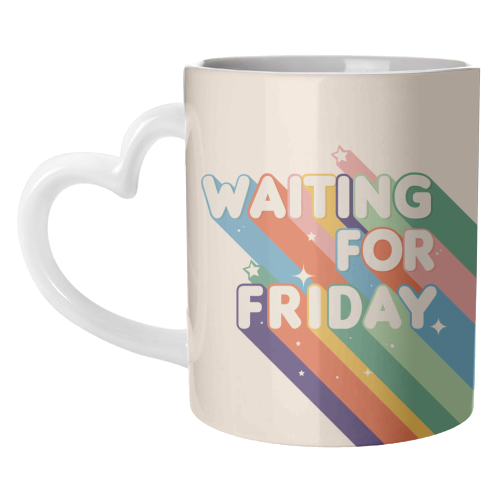 Waiting For Friday Retro Art - unique mug by Ania Wieclaw