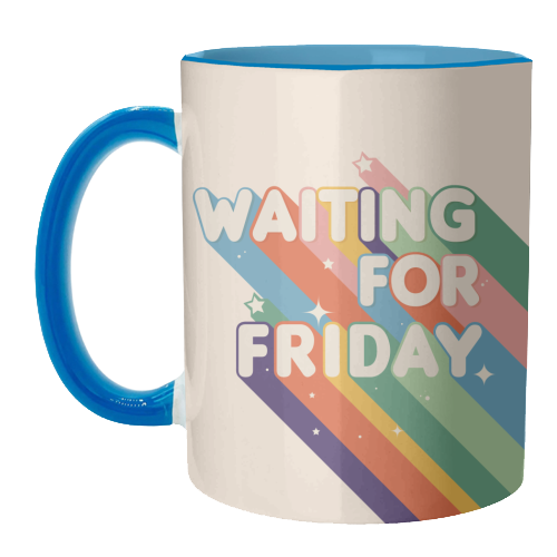 Waiting For Friday Retro Art - unique mug by Ania Wieclaw
