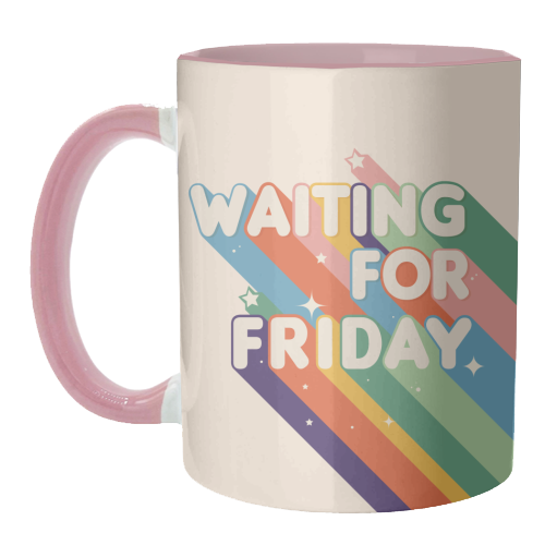 Waiting For Friday Retro Art - unique mug by Ania Wieclaw