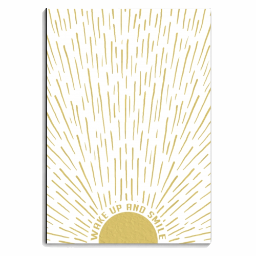 Wake Up And Smile / Gold White Sun Sunrise Sunshine - personalised A4, A5, A6 notebook by InspiredImages