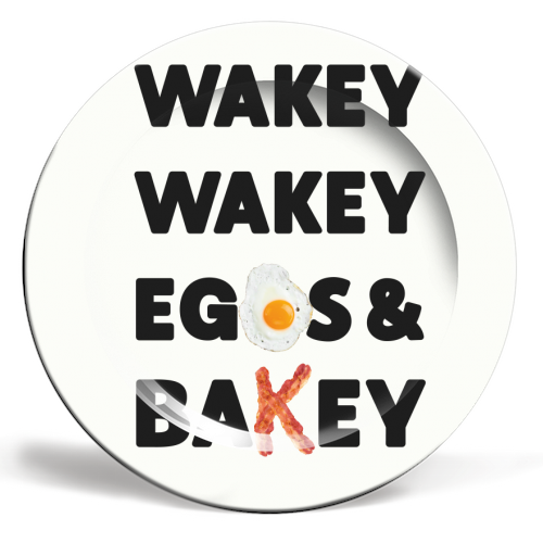 WAKEY WAKEY EGGS AND BAKEY - ceramic dinner plate by Stix Studio