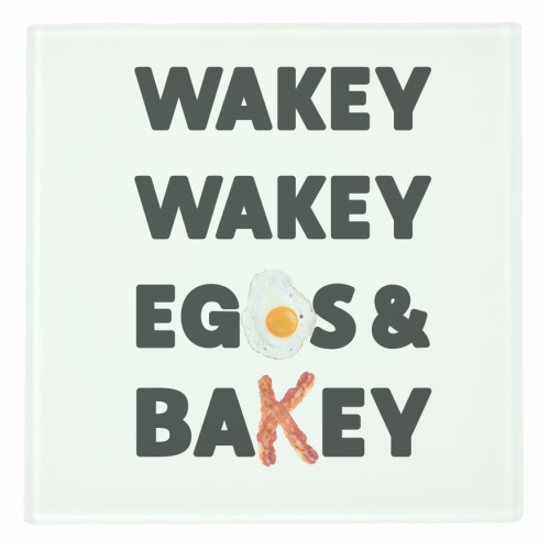 WAKEY WAKEY EGGS AND BAKEY - personalised beer coaster by Stix Studio