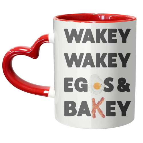 WAKEY WAKEY EGGS AND BAKEY - unique mug by Stix Studio