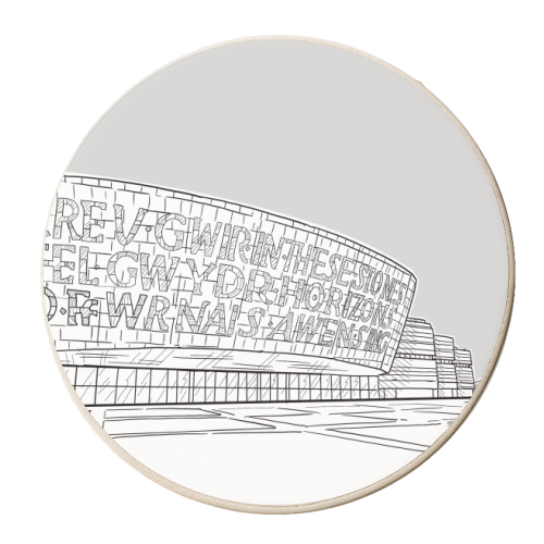 Wales Millennium Centre, Cardiff - personalised beer coaster by Adam Regester