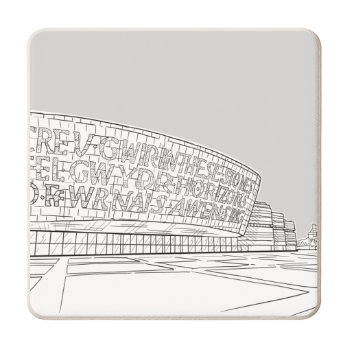 Wales Millennium Centre, Cardiff - personalised beer coaster by Adam Regester