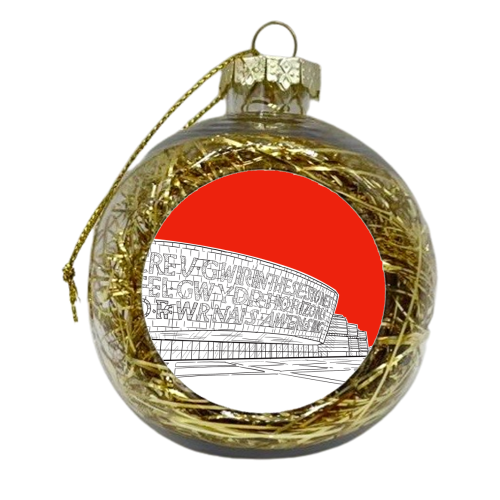 Wales Millennium Centre, Cardiff (Red Version) - xmas bauble by Adam Regester