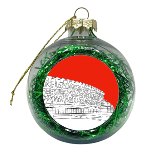 Wales Millennium Centre, Cardiff (Red Version) - xmas bauble by Adam Regester