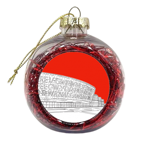 Wales Millennium Centre, Cardiff (Red Version) - xmas bauble by Adam Regester