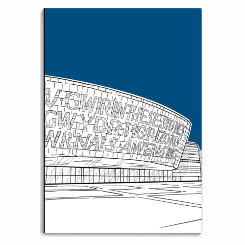 Wales Millennium Centre (Dark Blue Version) - personalised A4, A5, A6 notebook by Adam Regester