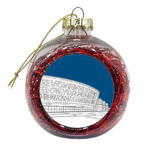 Wales Millennium Centre (Dark Blue Version) - xmas bauble by Adam Regester