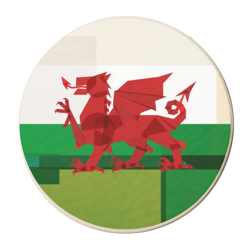 Wales - personalised beer coaster by Fimbis