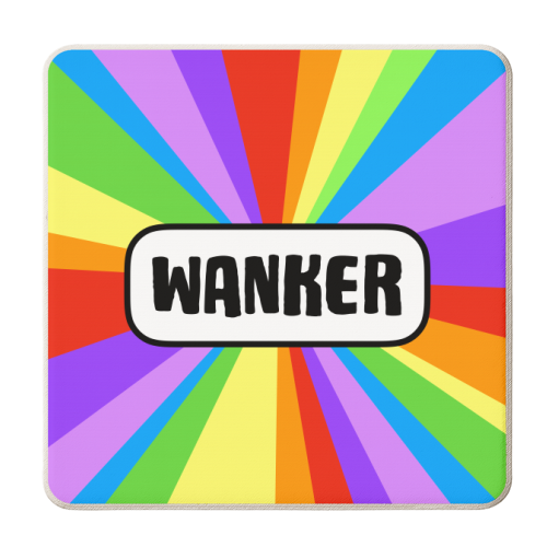 Wanker - personalised beer coaster by Adam Regester