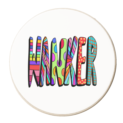 Wanker - personalised beer coaster by PixieDrew