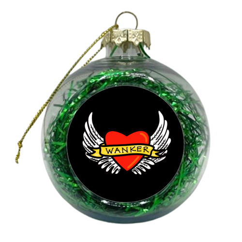 Wanker Tattoo Style Design - xmas bauble by Adam Regester