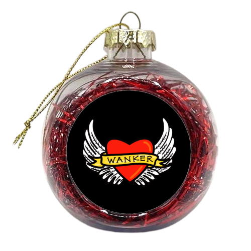 Wanker Tattoo Style Design - xmas bauble by Adam Regester
