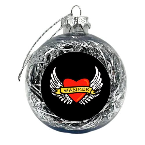 Wanker Tattoo Style Design - xmas bauble by Adam Regester