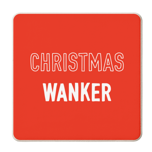 Wanky Christmas Design - personalised beer coaster by Adam Regester