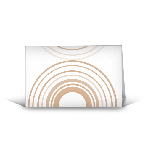 Warm Beige Arch Balance #1 #minimal #abstract #art - funny greeting card by Anita Bella Jantz