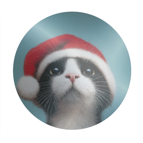 Warm Christmas hat - Circle Sticker by DejaReve
