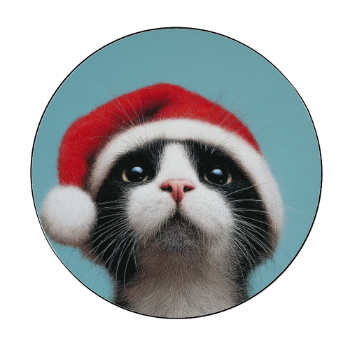 Warm Christmas hat - Circle Sticker by DejaReve