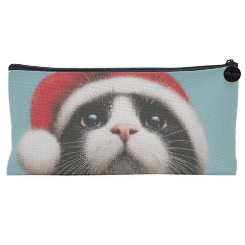 Warm Christmas hat - flat pencil case by DejaReve