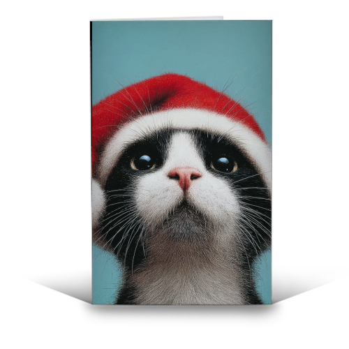 Warm Christmas hat - funny greeting card by DejaReve