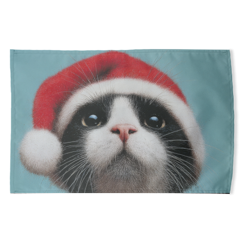 Warm Christmas hat - funny tea towel by DejaReve