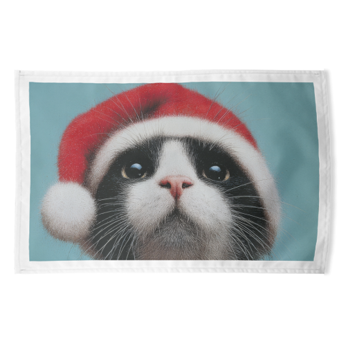 Warm Christmas hat - funny tea towel by DejaReve