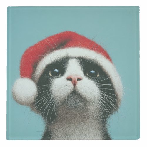 Warm Christmas hat - personalised beer coaster by DejaReve