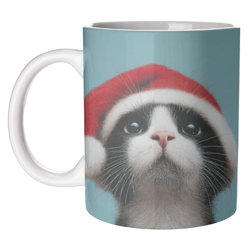 Warm Christmas hat - unique mug by DejaReve