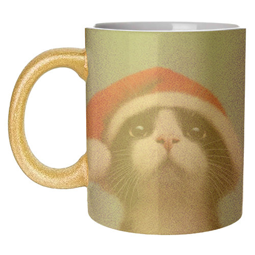 Warm Christmas hat - unique mug by DejaReve