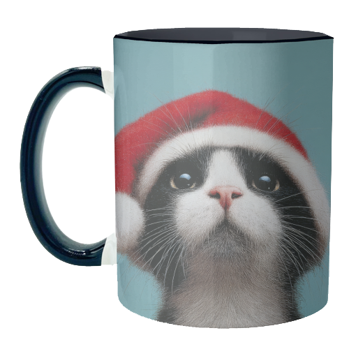 Warm Christmas hat - unique mug by DejaReve