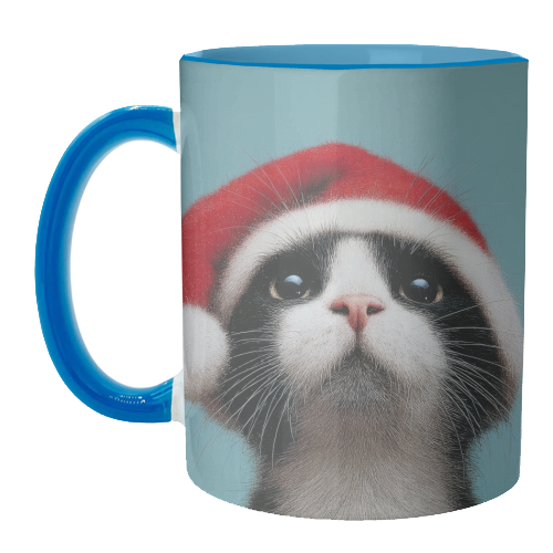 Warm Christmas hat - unique mug by DejaReve
