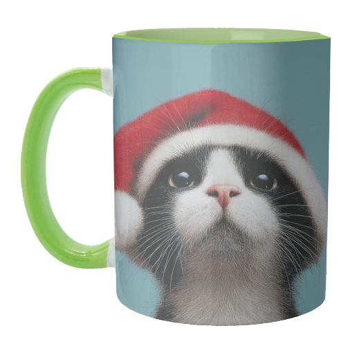 Warm Christmas hat - unique mug by DejaReve