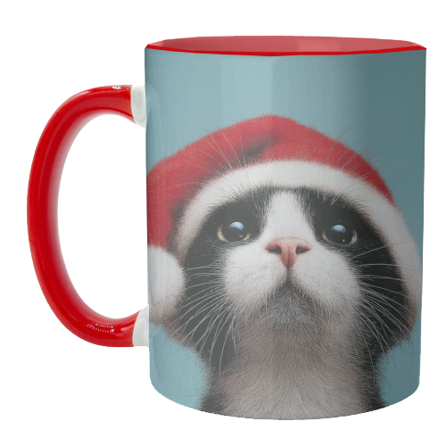Warm Christmas hat - unique mug by DejaReve