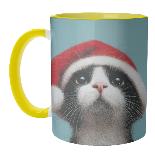 Warm Christmas hat - unique mug by DejaReve