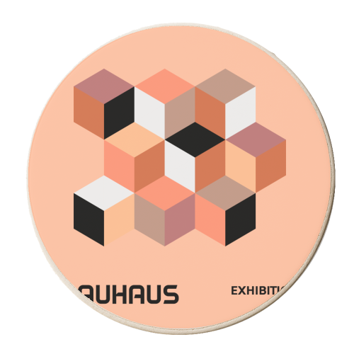 Warm Terracotta Bauhaus - personalised beer coaster by EZbie